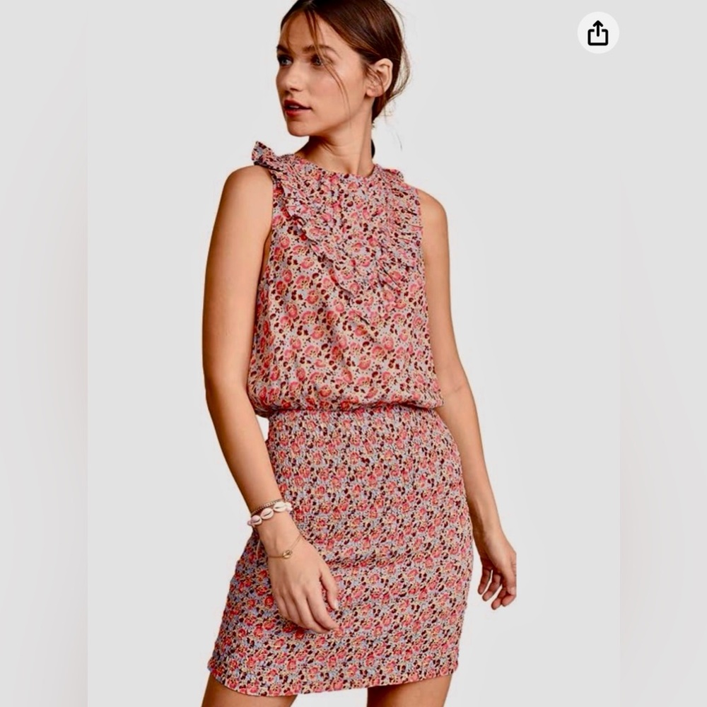 NWT Free People I’m Your Favorite Mini Dress Sz XS Floral Blue/Pink MSRP $128